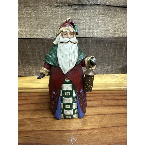 JIM SHORE 5.5" Old World Santa Claus w/ Lantern Christmas Ornament - Picture 1 of 5